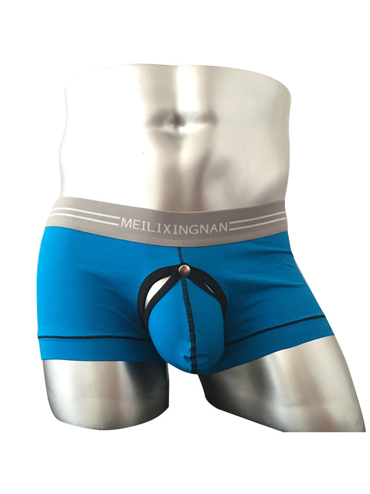 2 Pack Men's Detachable Pouch Breathable Boxer Briefs | dmunderwear