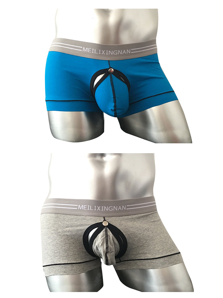 2 Pack Men's Detachable Pouch Breathable Boxer Briefs | dmunderwear detail image 14