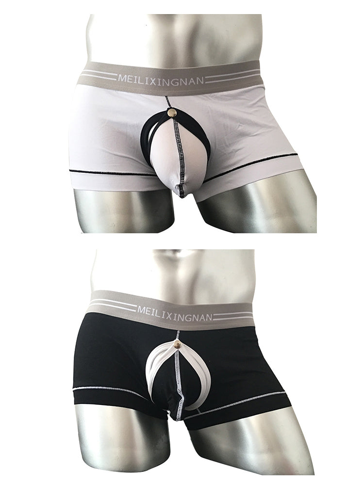 2 Pack Men's Detachable Pouch Breathable Boxer Briefs | dmunderwear detail image 20
