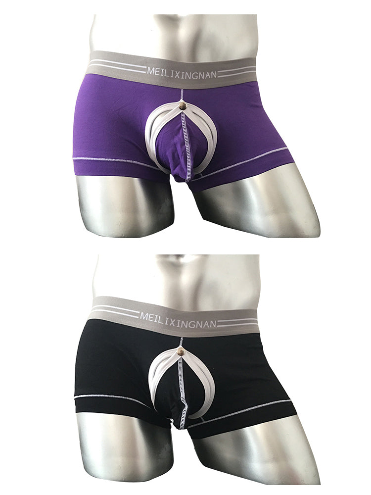 2 Pack Men's Detachable Pouch Breathable Boxer Briefs | dmunderwear detail image 8