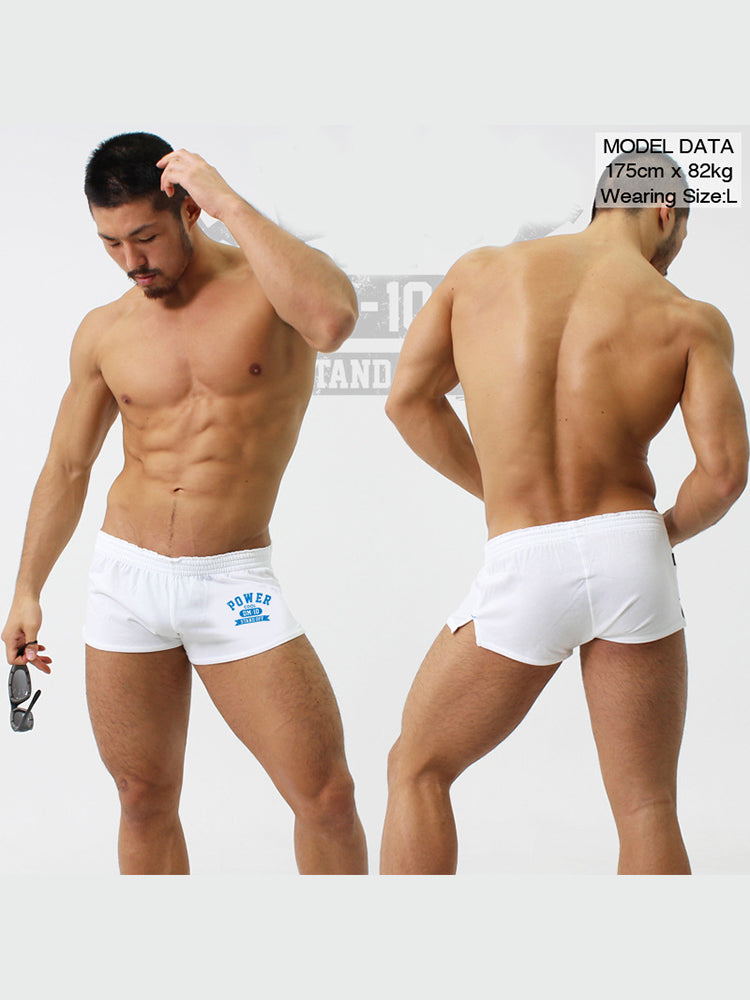 2-pack Men's DM Printed Lettering Low Waist Sexy Cotton Boxer Shorts | dmunderwear