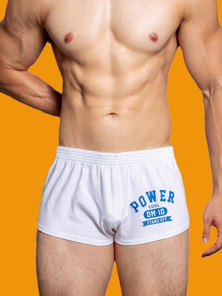 2-pack Men's DM Printed Lettering Low Waist Sexy Cotton Boxer Shorts | dmunderwear detail image 10