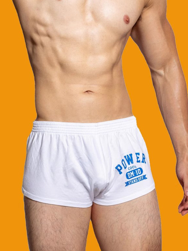 2-pack Men's DM Printed Lettering Low Waist Sexy Cotton Boxer Shorts | dmunderwear detail image 15