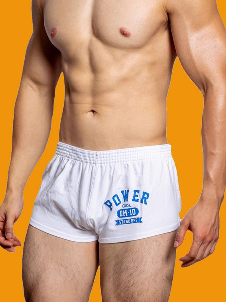 2-pack Men's DM Printed Lettering Low Waist Sexy Cotton Boxer Shorts | dmunderwear detail image 16