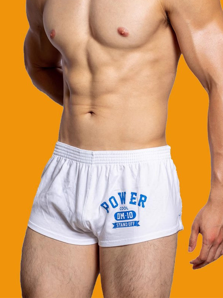2-pack Men's DM Printed Lettering Low Waist Sexy Cotton Boxer Shorts | dmunderwear detail image 17