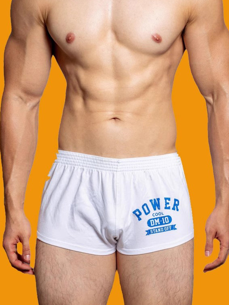 2-pack Men's DM Printed Lettering Low Waist Sexy Cotton Boxer Shorts | dmunderwear detail image 3