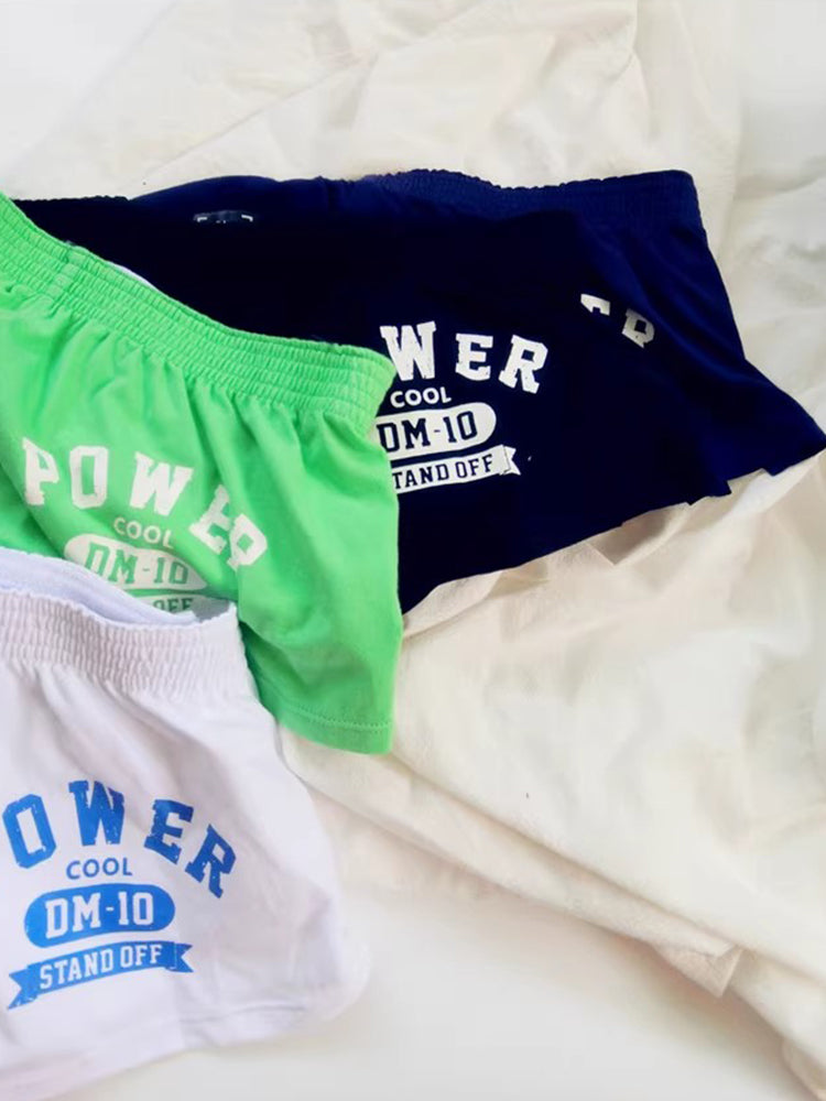 2-pack Men's DM Printed Lettering Low Waist Sexy Cotton Boxer Shorts | dmunderwear detail image 7