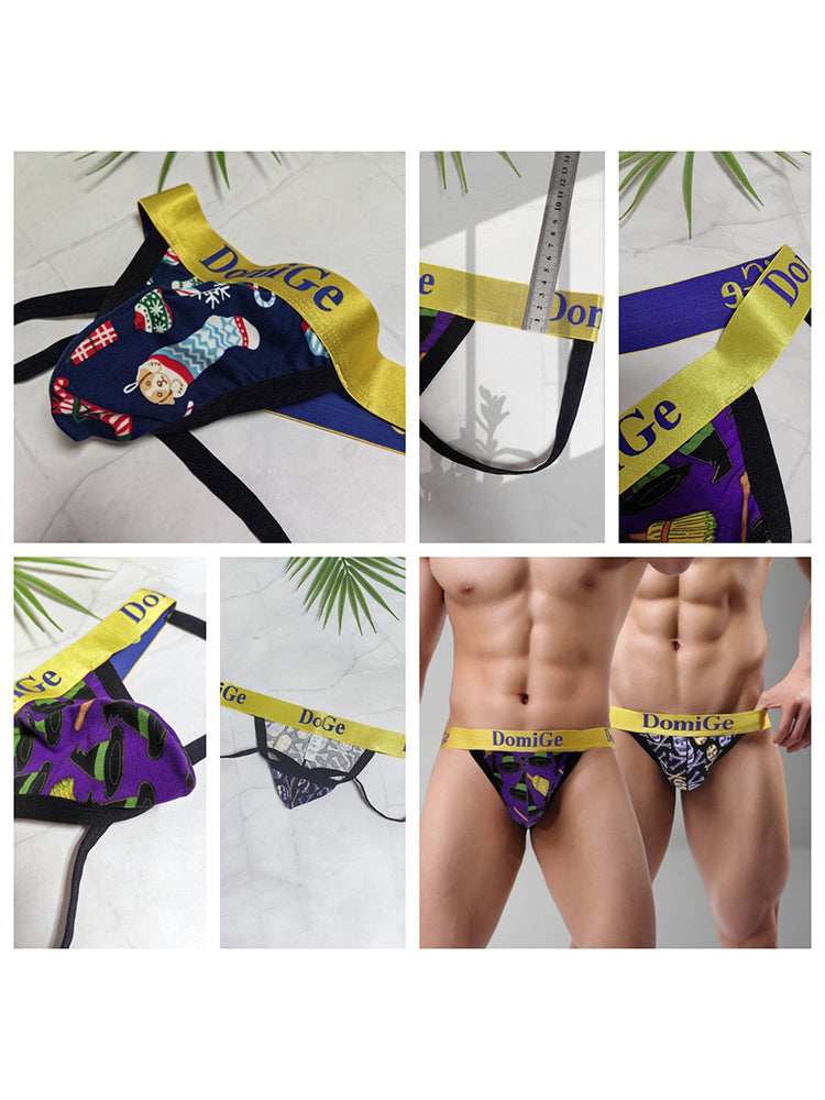 2 Pack Men's Fun Print Breathable Low-Rise Jockstrap | dmunderwear detail image 17