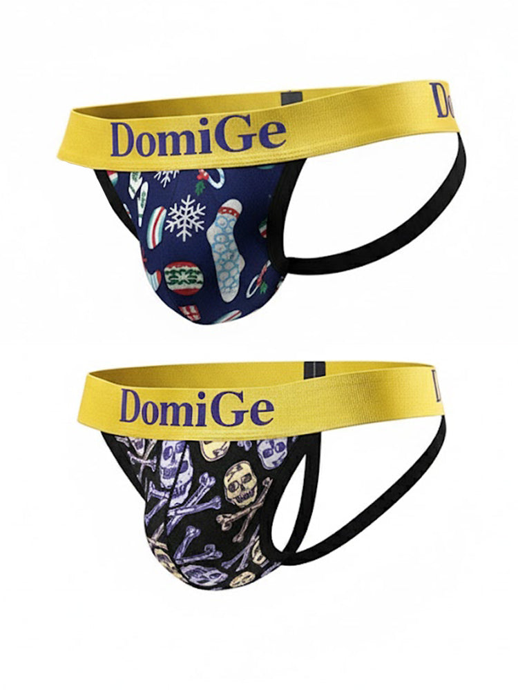 2 Pack Men's Fun Print Breathable Low-Rise Jockstrap | dmunderwear detail image 9