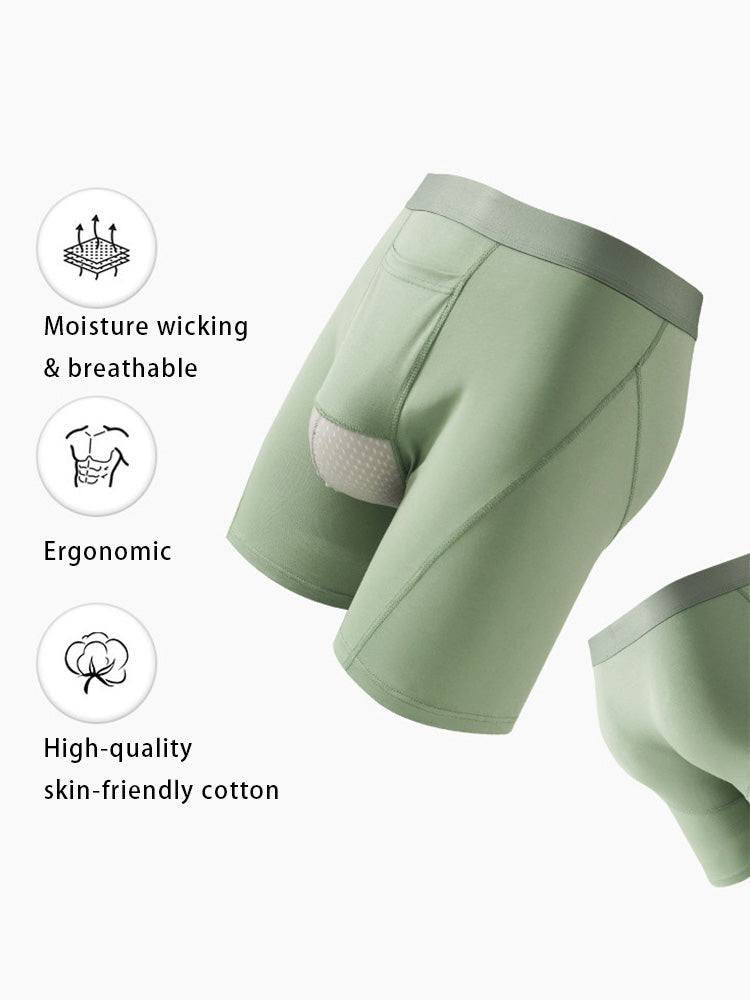 2 Pack Men's Gun Bullet Separation Casual Sports Breathable Cotton Mid-Rise Midway Briefs | dmunderwear detail image 3