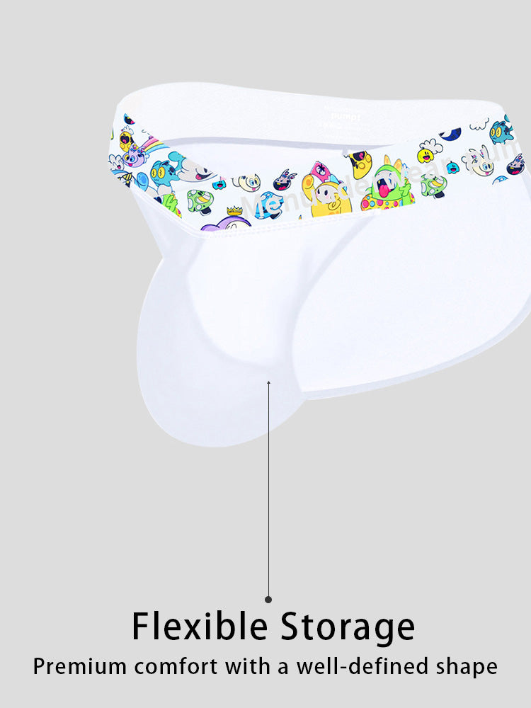 2 Pack Men's High-Cut Cartoon Waistband Breathable Semi-Transparent Bikini | dmunderwear detail image 11