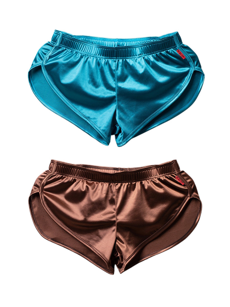 2 Pack Men's Home Loose-Fit Solid Color Seamless Smooth Boxers | dmunderwear detail image 13