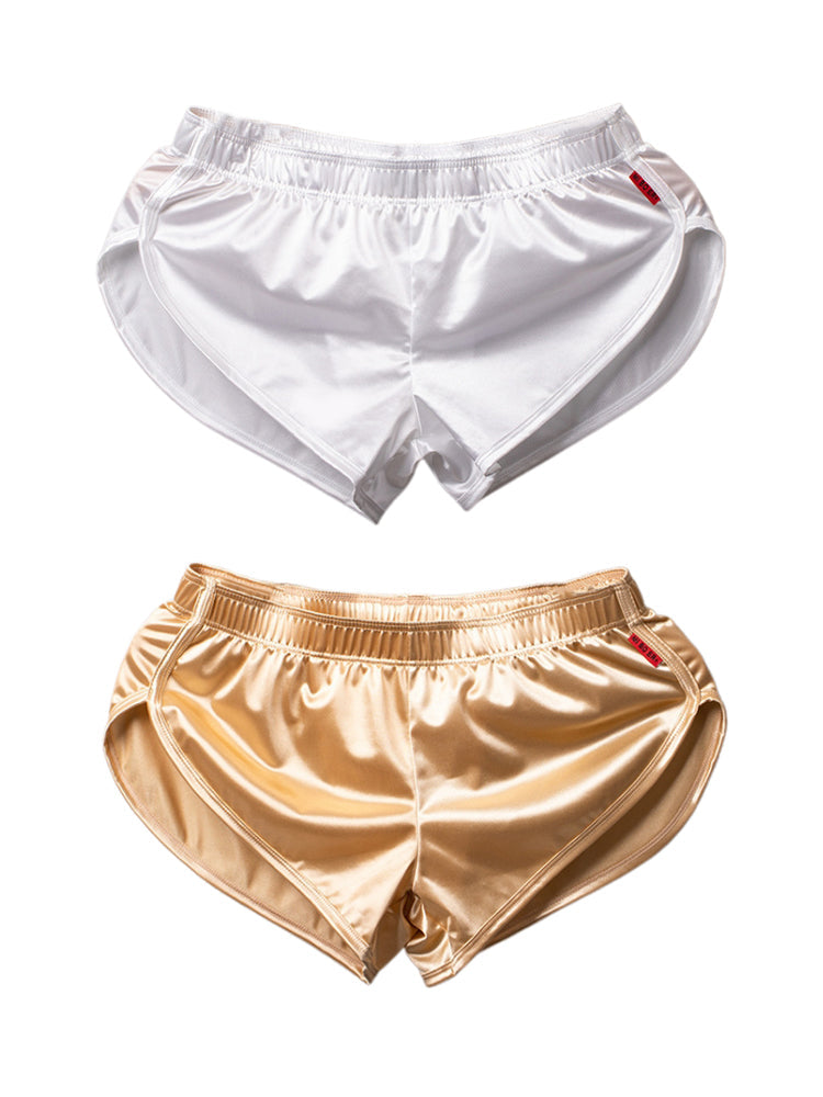 2 Pack Men's Home Loose-Fit Solid Color Seamless Smooth Boxers | dmunderwear detail image 2