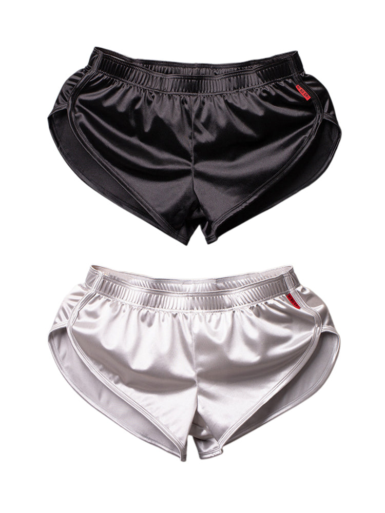 2 Pack Men's Home Loose-Fit Solid Color Seamless Smooth Boxers | dmunderwear detail image 8
