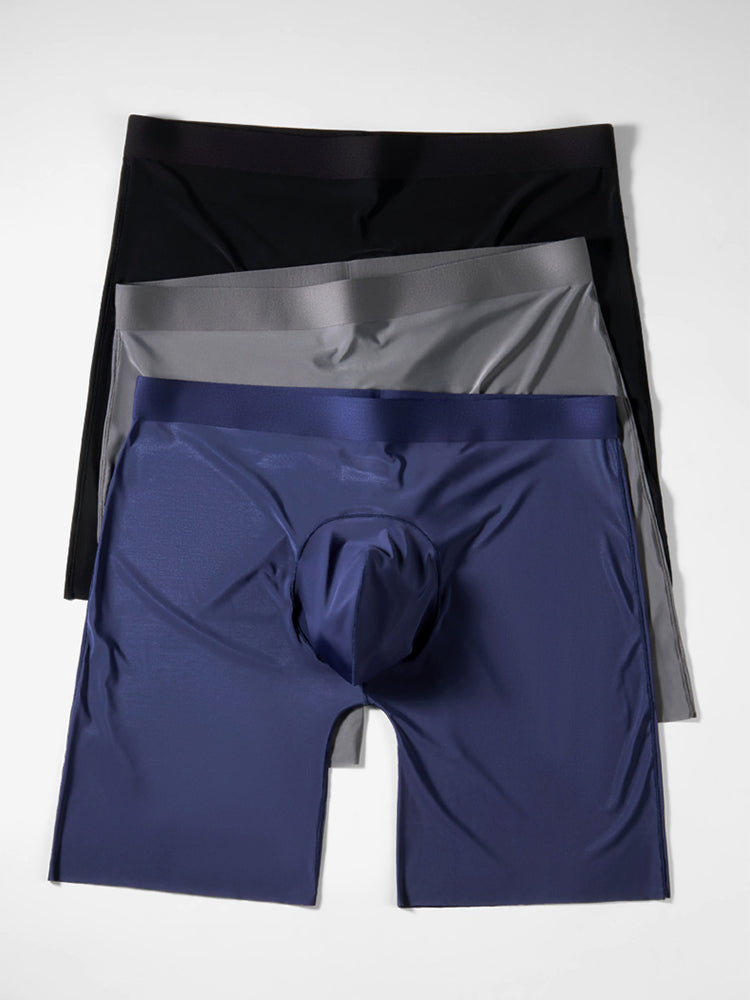 2 Pack Men's Ice Silk Anti-Chafing Quick-Dry Seamless Midway Briefs | dmunderwear
