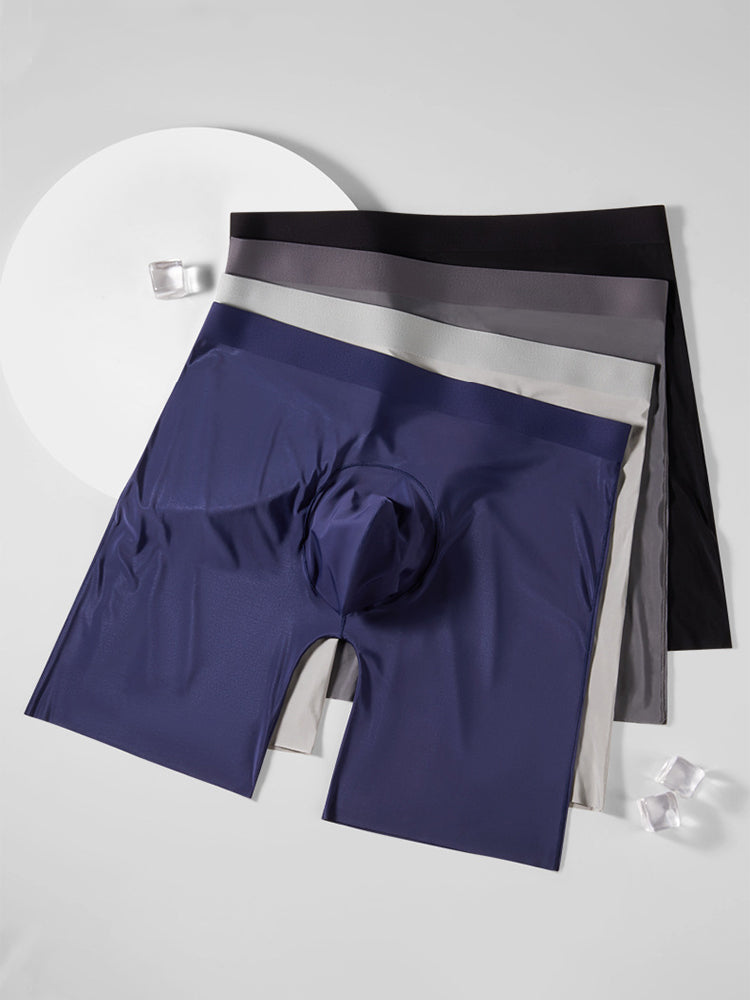2 Pack Men's Ice Silk Anti-Chafing Quick-Dry Seamless Midway Briefs | dmunderwear detail image 13