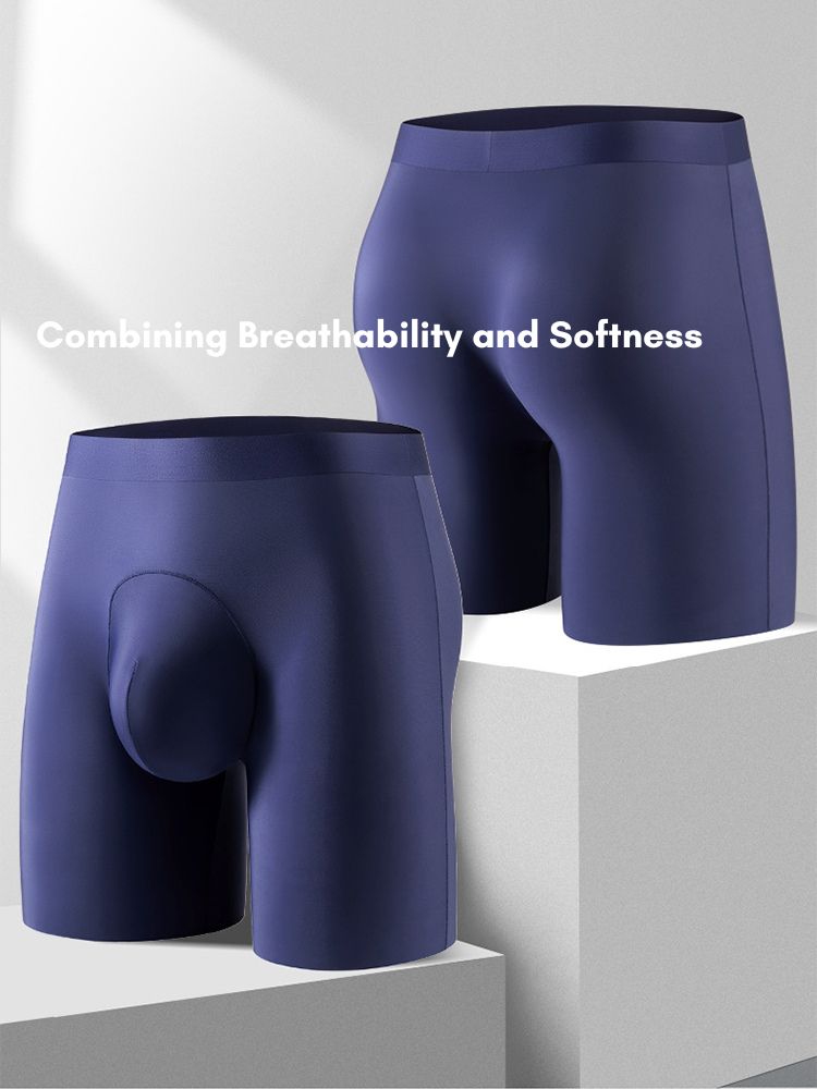 2 Pack Men's Ice Silk Anti-Chafing Quick-Dry Seamless Midway Briefs | dmunderwear detail image 4