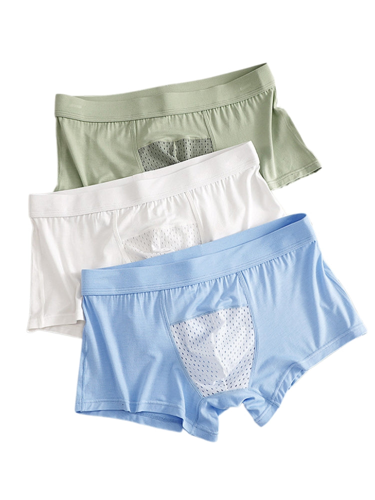 2 Pack Men's Ice Silk Antibacterial Mid-Rise Day-Long Comfort Soft Trunks | dmunderwear detail image 12