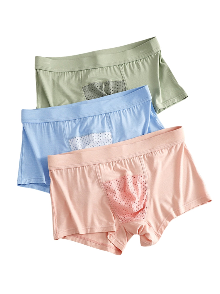 2 Pack Men's Ice Silk Antibacterial Mid-Rise Day-Long Comfort Soft Trunks | dmunderwear detail image 13
