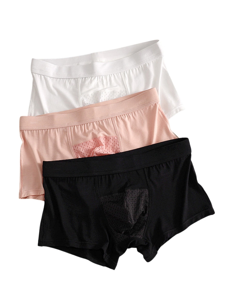 2 Pack Men's Ice Silk Antibacterial Mid-Rise Day-Long Comfort Soft Trunks | dmunderwear detail image 15
