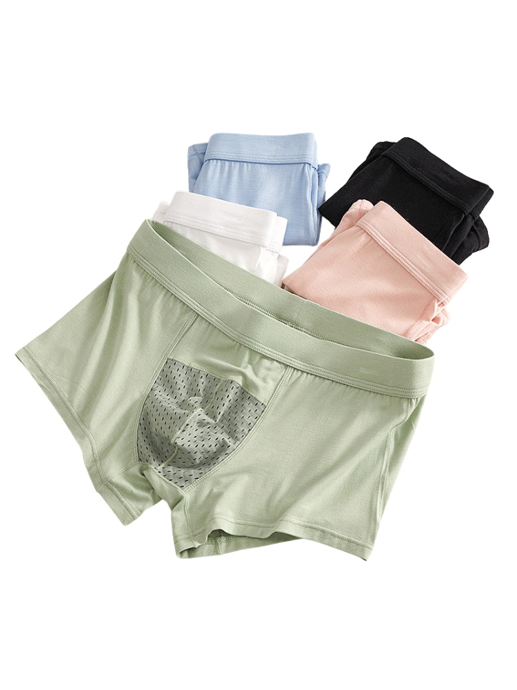 2 Pack Men's Ice Silk Antibacterial Mid-Rise Day-Long Comfort Soft Trunks | dmunderwear detail image 16