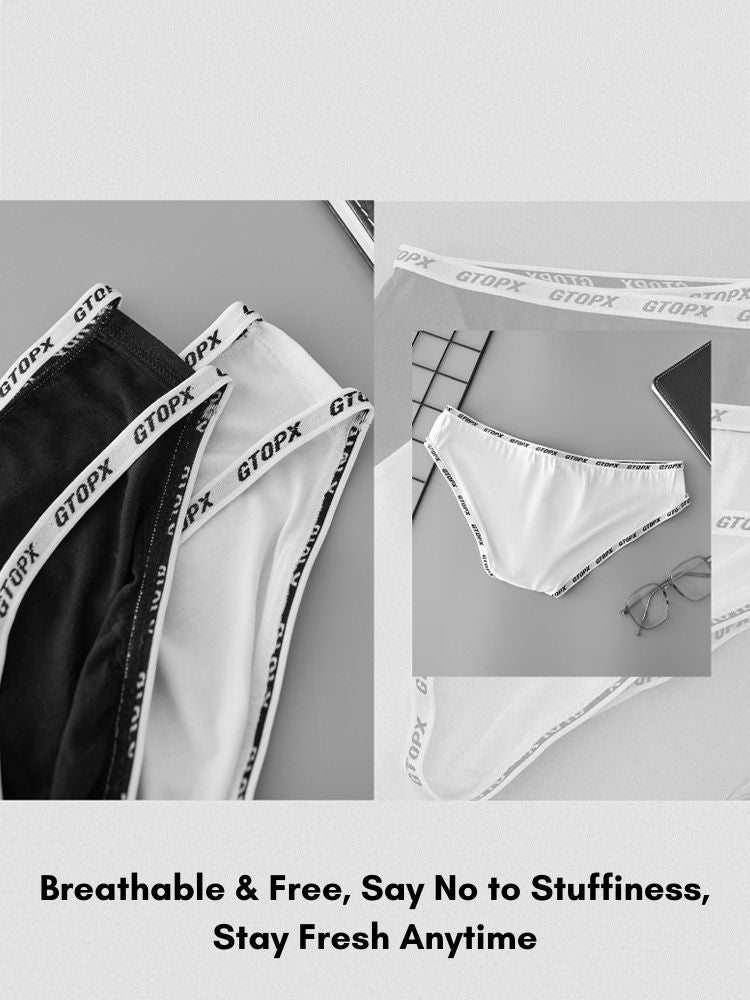 2 Pack Men's Ice Silk Breathable Cooling Touch Anti-Odor Daily Stretch Bikini | dmunderwear detail image 6