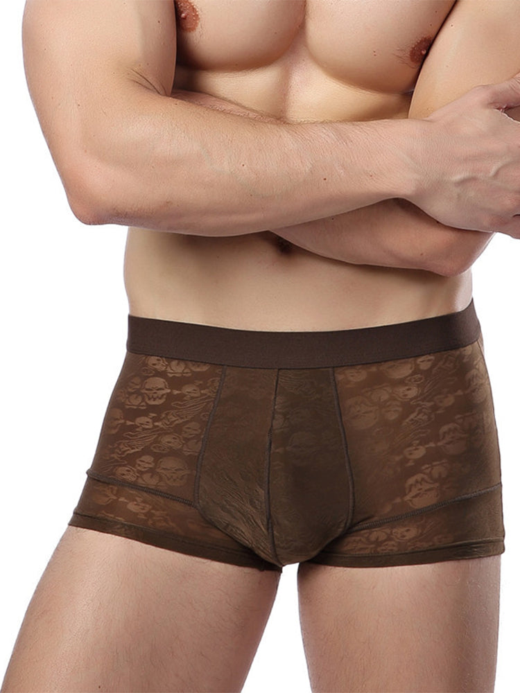 2-pack Men's Ice Silk Breathable Printed Hollow Boxer Briefs | dmunderwear detail image 20