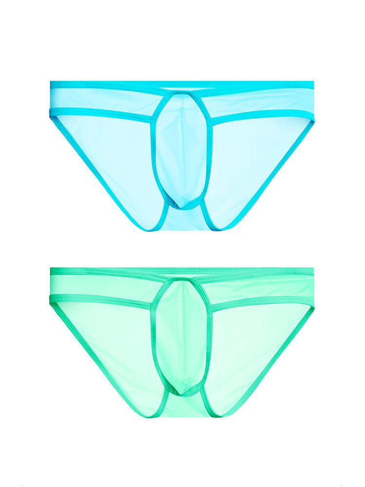 2 Pack Men's Ice Silk Breathable Sexy Low-Rise Anti-Odor Briefs | dmunderwear detail image 14