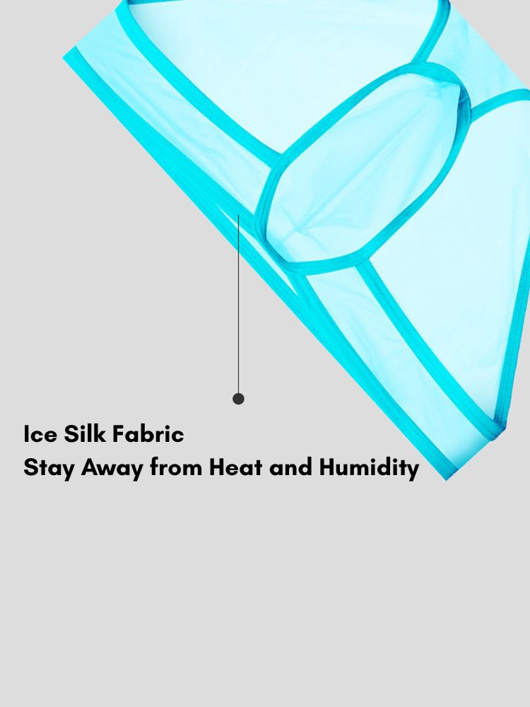 2 Pack Men's Ice Silk Breathable Sexy Low-Rise Anti-Odor Briefs | dmunderwear detail image 4