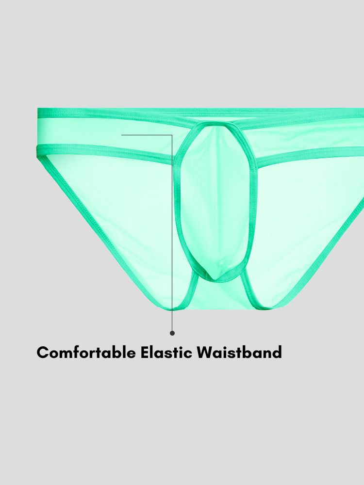 2 Pack Men's Ice Silk Breathable Sexy Low-Rise Anti-Odor Briefs | dmunderwear detail image 7