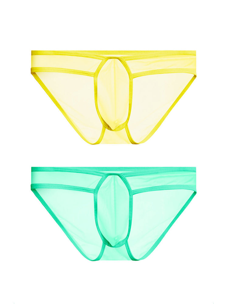 2 Pack Men's Ice Silk Breathable Sexy Low-Rise Anti-Odor Briefs | dmunderwear detail image 8