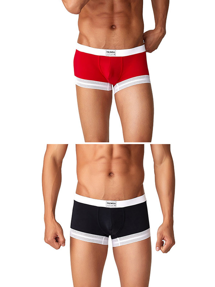 2 Pack Men's Ice Silk Lace Cuff Trunks | dmunderwear detail image 2