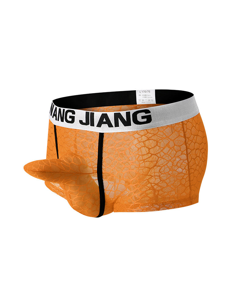 2 Pack Men's Ice Silk Lace Solid Sexy Trunks | dmunderwear