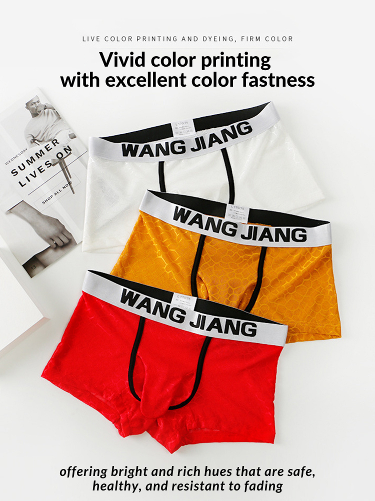 2 Pack Men's Ice Silk Lace Solid Sexy Trunks | dmunderwear detail image 10