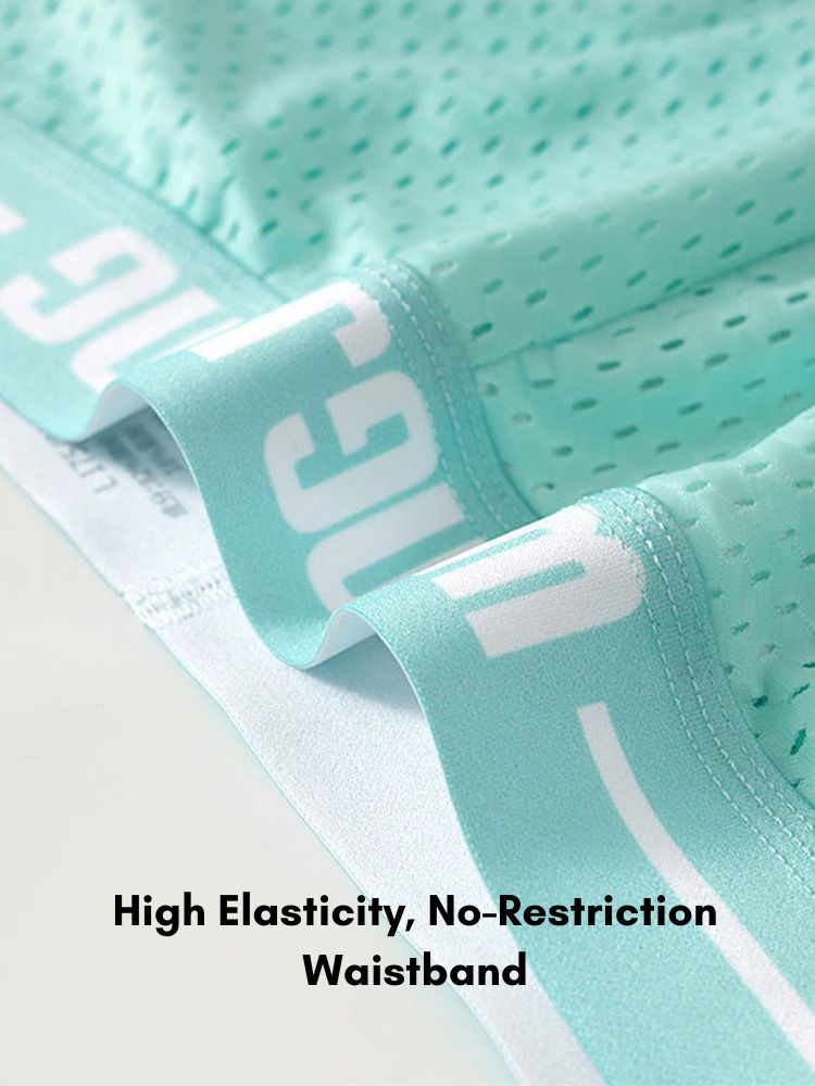 2 Pack Men's Ice Silk Loose-Fit Home Sleep Mesh Breathable Boxer Shorts | dmunderwear detail image 11