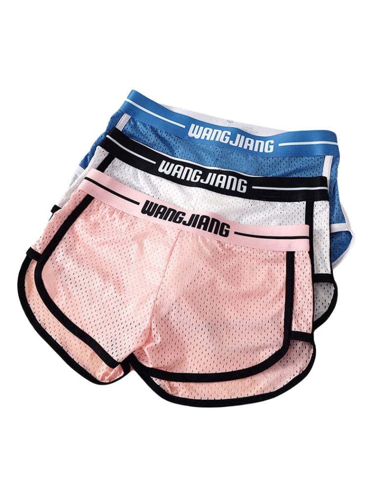2 Pack Men's Ice Silk Loose-Fit Home Sleep Mesh Breathable Boxer Shorts | dmunderwear detail image 16