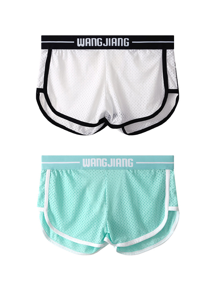 2 Pack Men's Ice Silk Loose-Fit Home Sleep Mesh Breathable Boxer Shorts | dmunderwear detail image 17