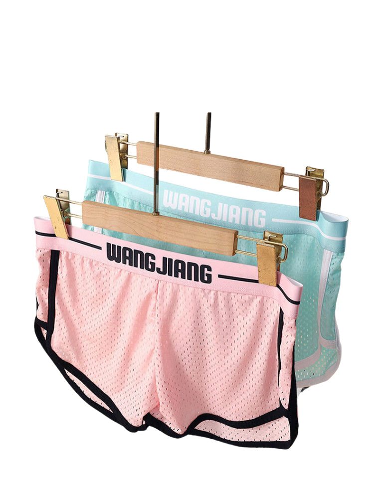 2 Pack Men's Ice Silk Loose-Fit Home Sleep Mesh Breathable Boxer Shorts | dmunderwear detail image 18