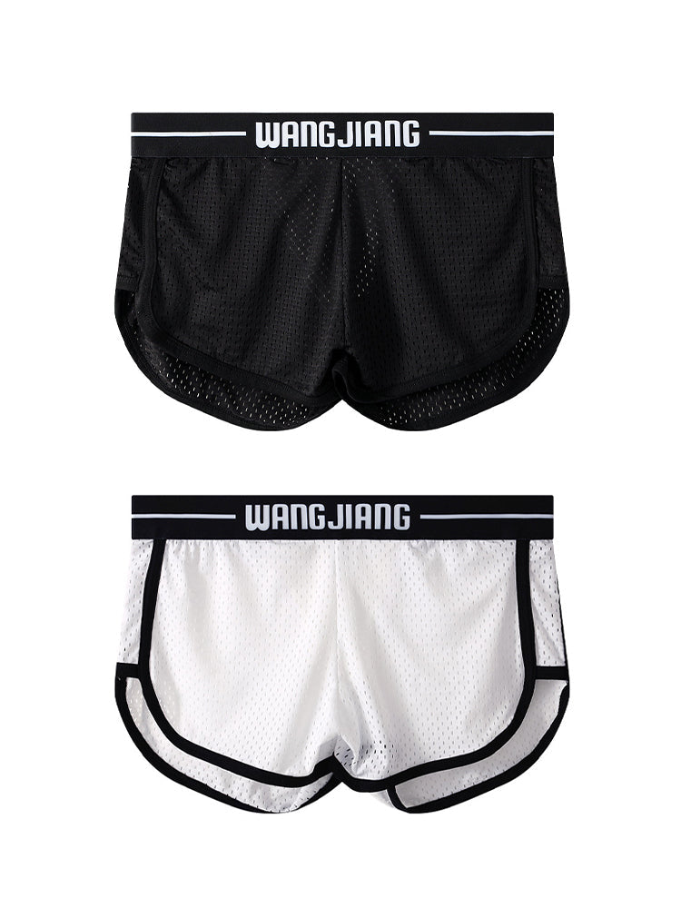 2 Pack Men's Ice Silk Loose-Fit Home Sleep Mesh Breathable Boxer Shorts | dmunderwear detail image 2