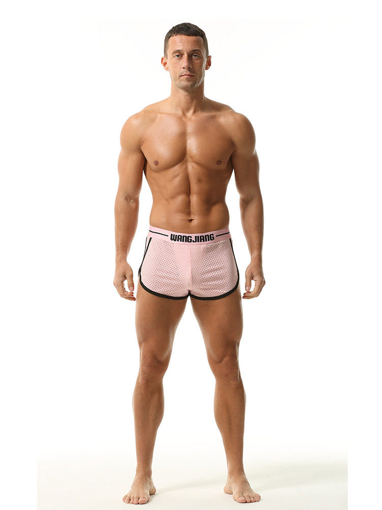 2 Pack Men's Ice Silk Loose-Fit Home Sleep Mesh Breathable Boxer Shorts | dmunderwear detail image 5