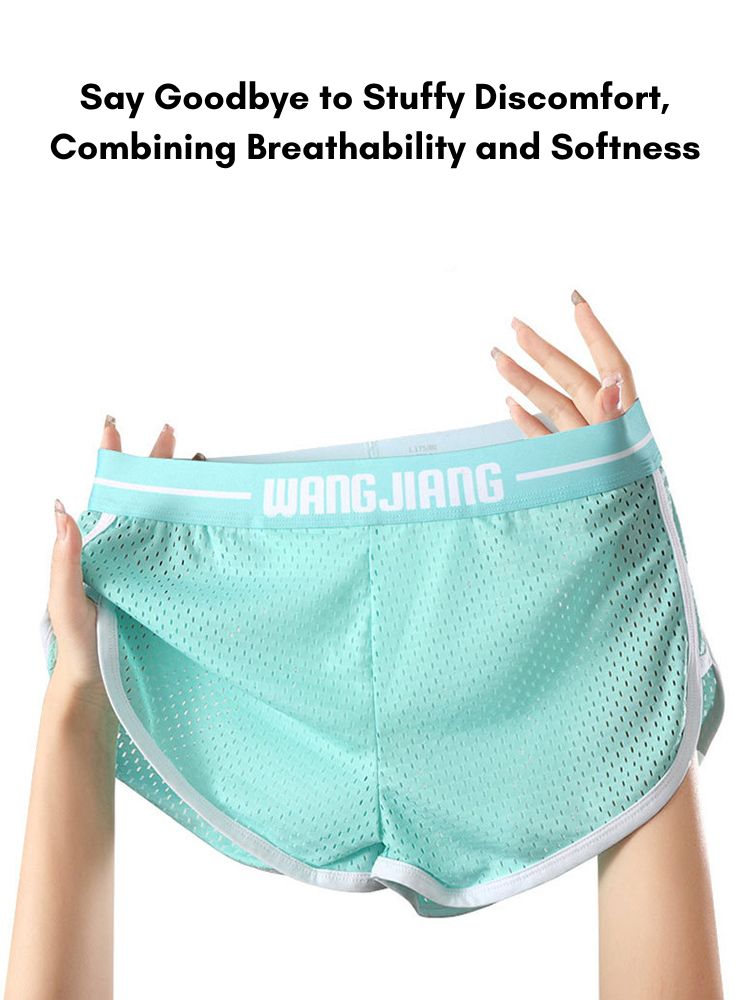 2 Pack Men's Ice Silk Loose-Fit Home Sleep Mesh Breathable Boxer Shorts | dmunderwear detail image 9