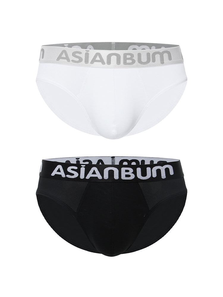 2 Pack Men's Ice Silk Mesh Breathable Simple & Sexy Design Comfort Briefs | dmunderwear detail image 2
