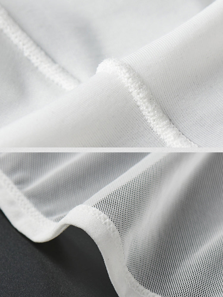 2 Pack Men's Ice Silk Semi-Transparent Mesh U-Convex Pouch Breathable Sexy Sport Briefs | dmunderwear detail image 11