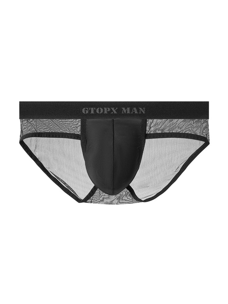 2 Pack Men's Ice Silk Semi-Transparent Mesh U-Convex Pouch Breathable Sexy Sport Briefs | dmunderwear detail image 16