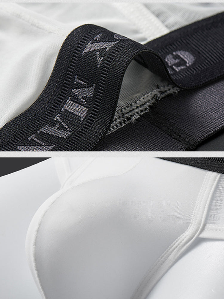 2 Pack Men's Ice Silk Semi-Transparent Mesh U-Convex Pouch Breathable Sexy Sport Briefs | dmunderwear detail image 4