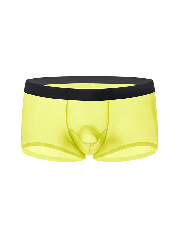 2 Pack Men's Ice Silk Separated Pouch Breathable Stretch Fit Trunks | dmunderwear