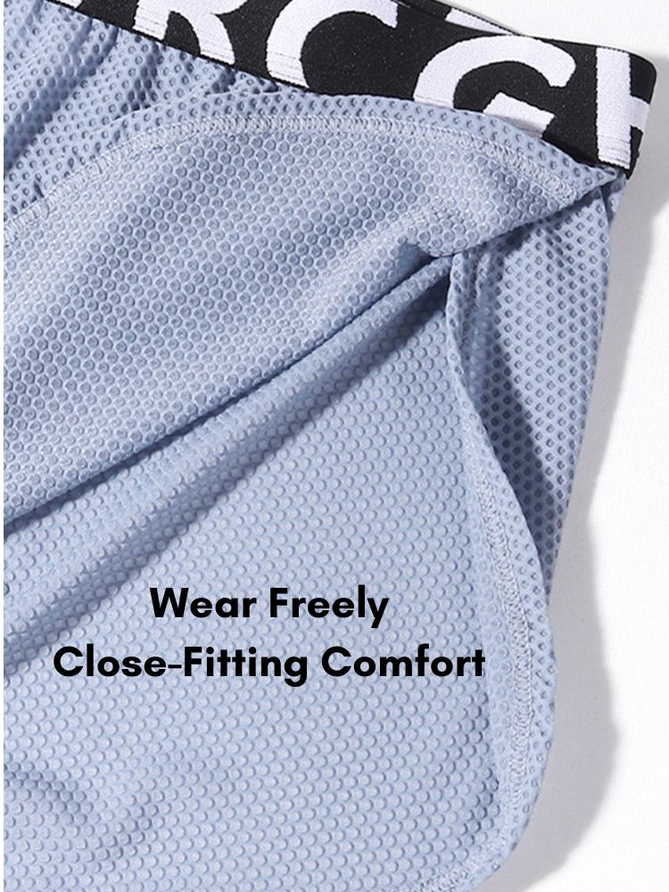 2 Pack Men's Ice Silk Side-Slit Athletic Loose Fit Elastic Lounge Sleep Boxer Shorts | dmunderwear detail image 6