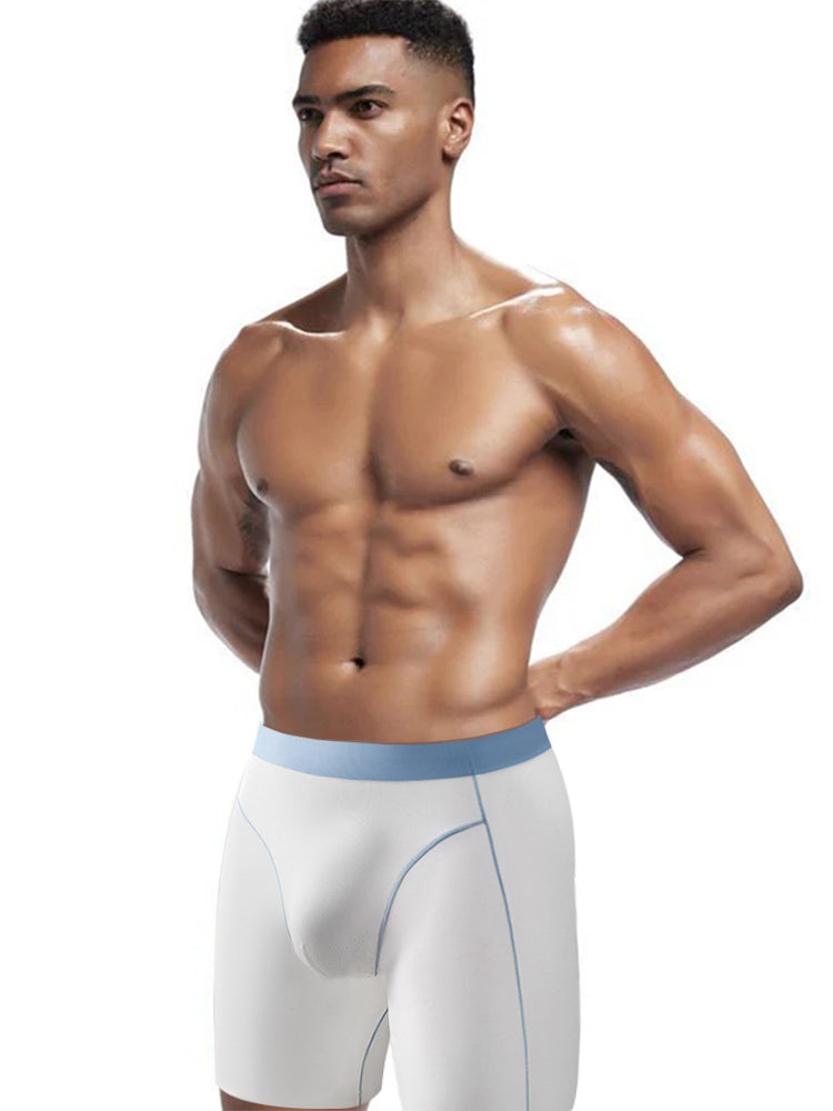 2 Pack Men's Ice Silk Sports Anti-Chafing Extended-Length Boxers Briefs | dmunderwear