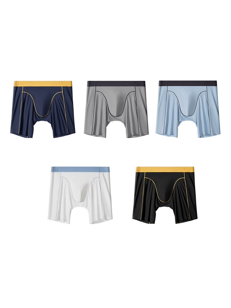 2 Pack Men's Ice Silk Sports Anti-Chafing Extended-Length Boxers Briefs | dmunderwear detail image 13