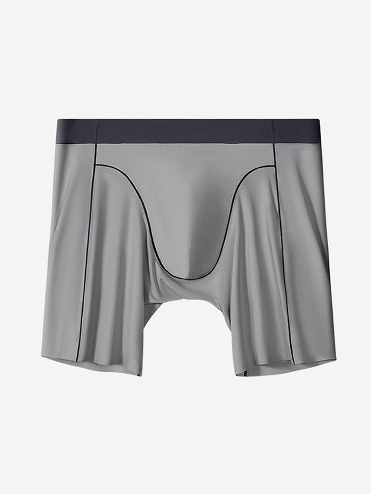 2 Pack Men's Ice Silk Sports Anti-Chafing Extended-Length Boxers Briefs | dmunderwear detail image 15